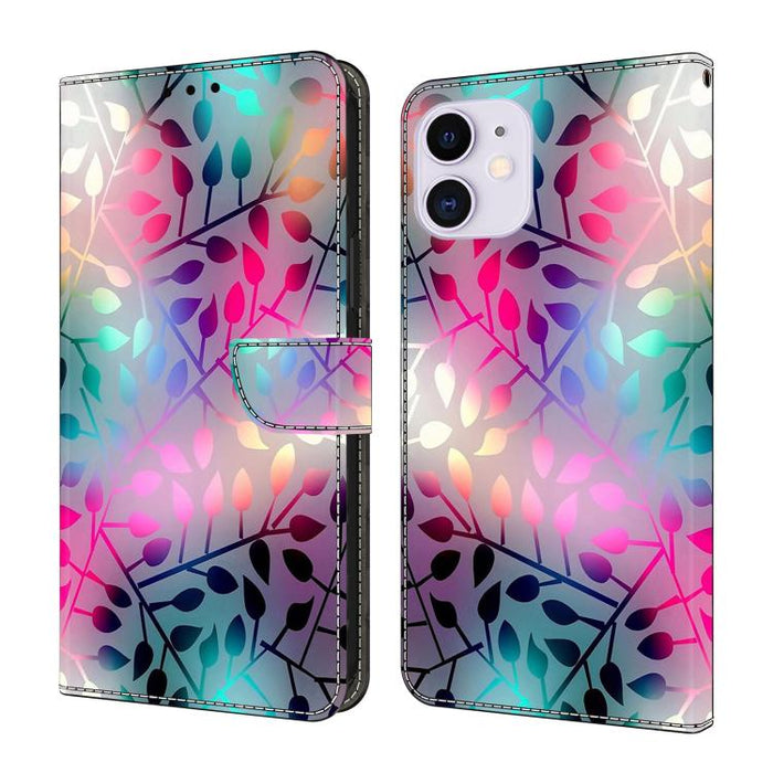 Funda para teléfono de cuero vegano pintado con efecto cristal, For iPhone 11, For iPhone 6 Plus/7 Plus/8 Plus, For iPhone 6 / 7