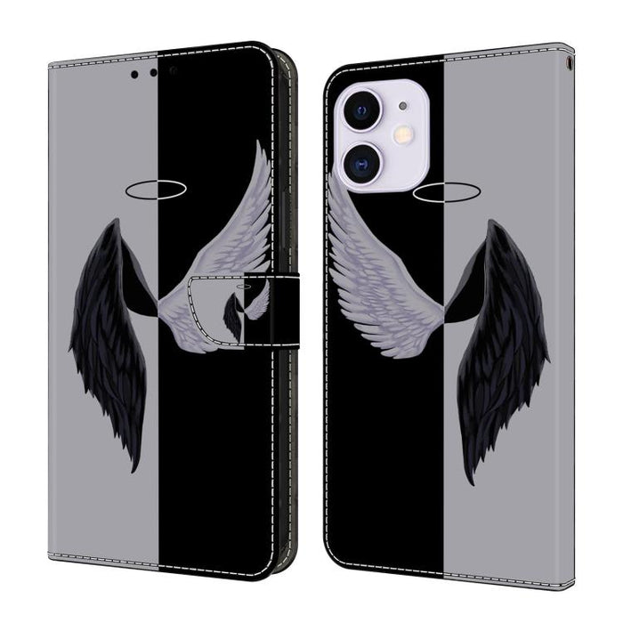 Funda para teléfono de cuero vegano pintado con efecto cristal, For iPhone 11, For iPhone 6 Plus/7 Plus/8 Plus, For iPhone 6 / 7