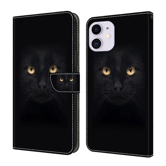 Funda para teléfono de cuero vegano pintado con efecto cristal, For iPhone 11, For iPhone 6 Plus/7 Plus/8 Plus, For iPhone 6 / 7