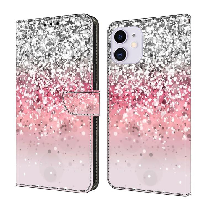 Funda para teléfono de cuero vegano pintado con efecto cristal, For iPhone 11, For iPhone 6 Plus/7 Plus/8 Plus, For iPhone 6 / 7