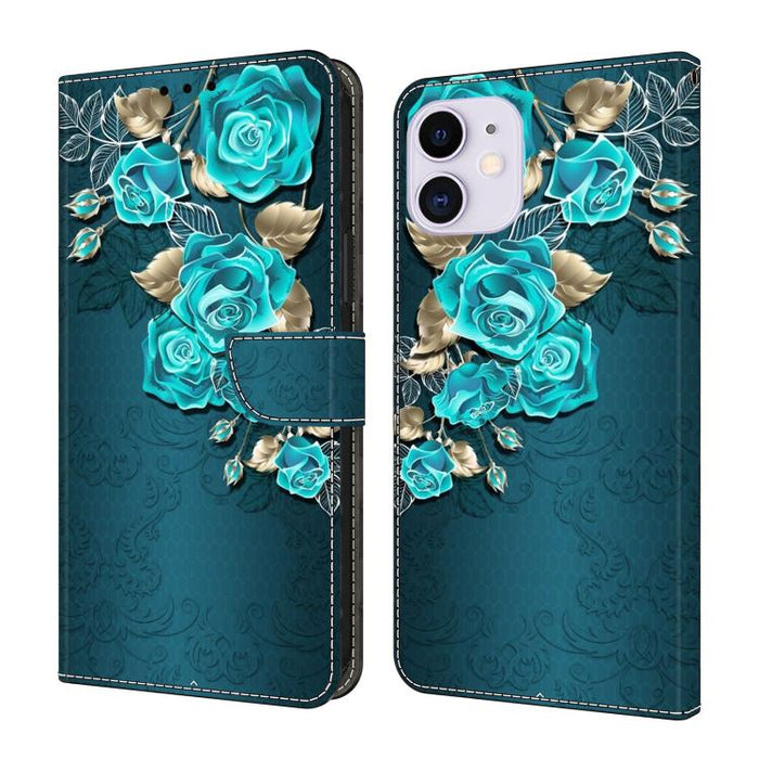 Funda para teléfono de cuero vegano pintado con efecto cristal, For iPhone 11, For iPhone 6 Plus/7 Plus/8 Plus, For iPhone 6 / 7
