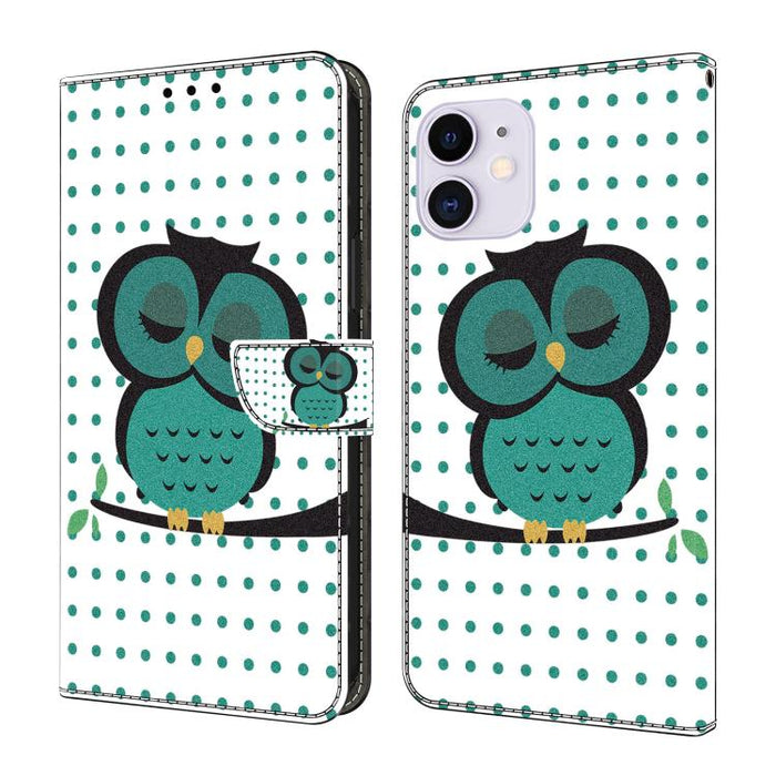 Funda para teléfono de cuero vegano pintado con efecto cristal, For iPhone 11, For iPhone 6 Plus/7 Plus/8 Plus, For iPhone 6 / 7