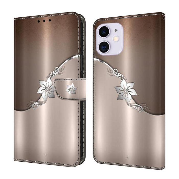 Funda para teléfono de cuero vegano pintado con efecto cristal, For iPhone 11, For iPhone 6 Plus/7 Plus/8 Plus, For iPhone 6 / 7