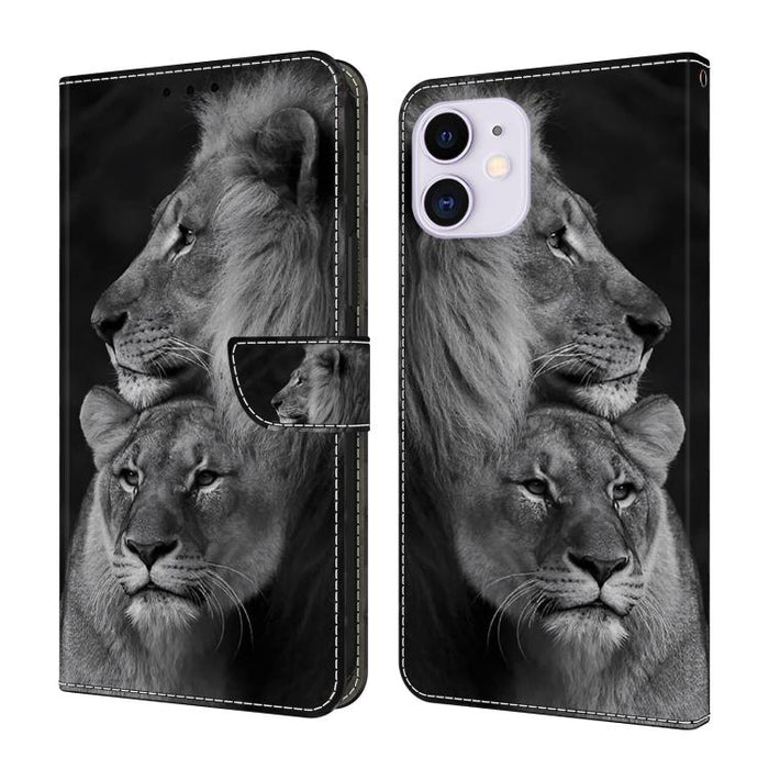 Funda para teléfono de cuero vegano pintado con efecto cristal, For iPhone 11, For iPhone 6 Plus/7 Plus/8 Plus, For iPhone 6 / 7