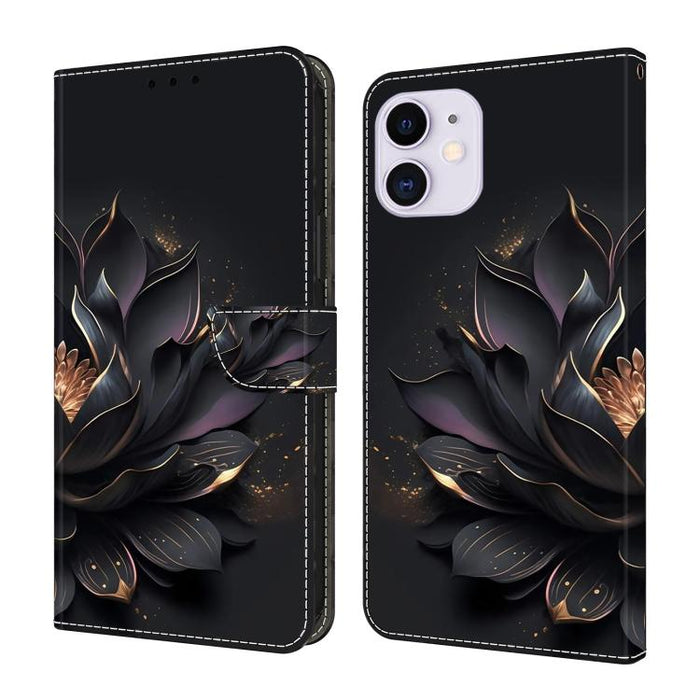 Funda para teléfono de cuero vegano pintado con efecto cristal, For iPhone 11, For iPhone 6 Plus/7 Plus/8 Plus, For iPhone 6 / 7