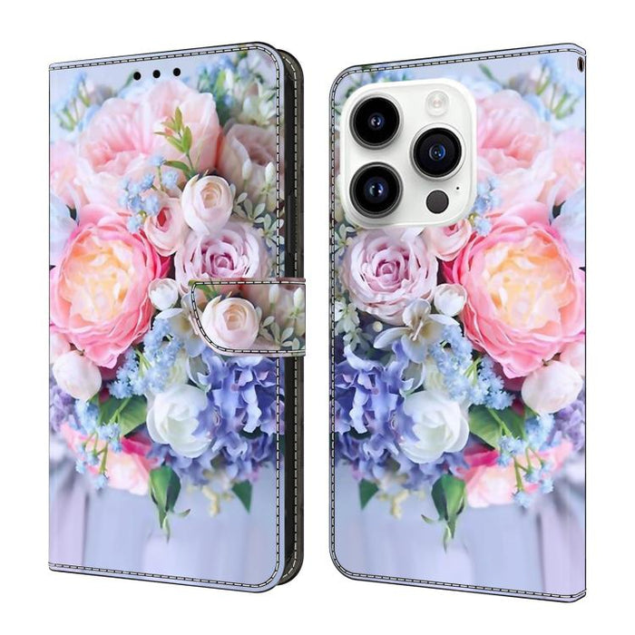 Funda para teléfono de cuero vegano pintado con efecto cristal, For iPhone 16e / 17e, For iPhone 17 Pro Max, For iPhone 17 Pro, For iPhone 17, For iPhone Air, For iPhone 16 Pro Max