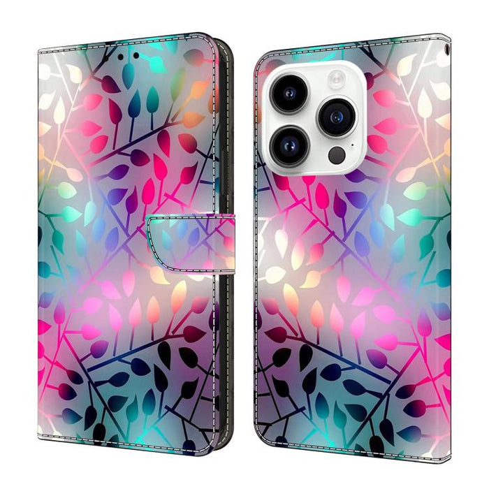 Funda para teléfono de cuero vegano pintado con efecto cristal, For iPhone 16e / 17e, For iPhone 17 Pro Max, For iPhone 17 Pro, For iPhone 17, For iPhone Air, For iPhone 16 Pro Max