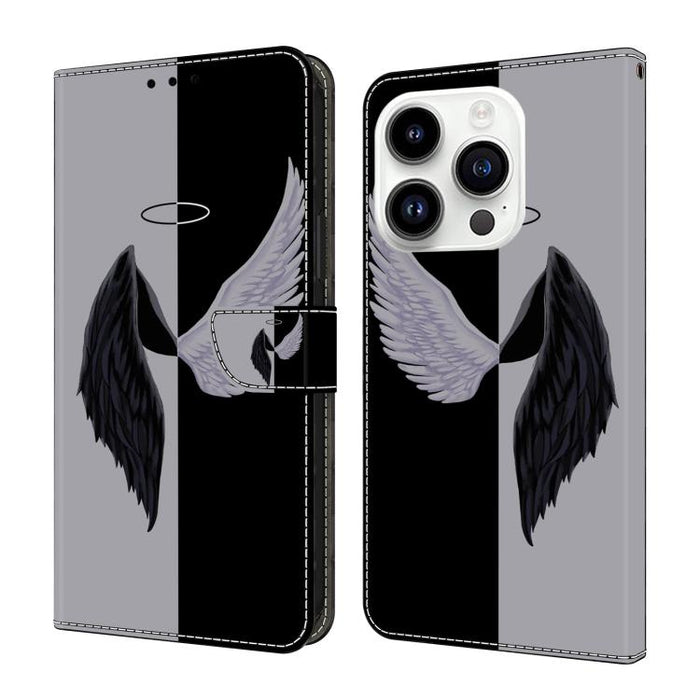 Funda para teléfono de cuero vegano pintado con efecto cristal, For iPhone 16e / 17e, For iPhone 17 Pro Max, For iPhone 17 Pro, For iPhone 17, For iPhone Air, For iPhone 16 Pro Max