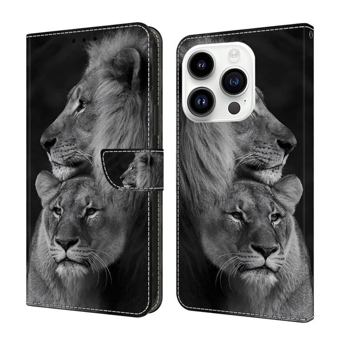 Funda para teléfono de cuero vegano pintado con efecto cristal, For iPhone 16e / 17e, For iPhone 17 Pro Max, For iPhone 17 Pro, For iPhone 17, For iPhone Air, For iPhone 16 Pro Max