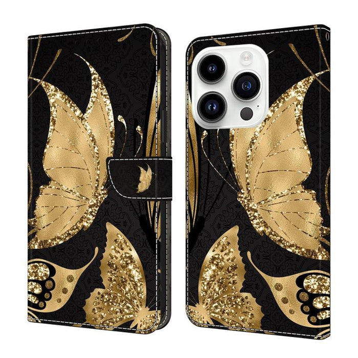Funda para teléfono de cuero vegano pintado con efecto cristal, For iPhone 16e / 17e, For iPhone 17 Pro Max, For iPhone 17 Pro, For iPhone 17, For iPhone Air, For iPhone 16 Pro Max