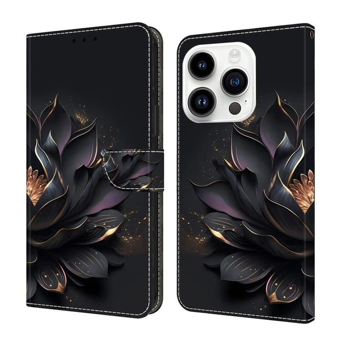 Funda para teléfono de cuero vegano pintado con efecto cristal, For iPhone 16e / 17e, For iPhone 17 Pro Max, For iPhone 17 Pro, For iPhone 17, For iPhone Air, For iPhone 16 Pro Max
