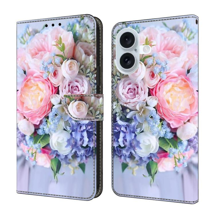 Funda para teléfono de cuero vegano pintado con efecto cristal, For iPhone 16e / 17e, For iPhone 17 Pro Max, For iPhone 17 Pro, For iPhone 17, For iPhone Air, For iPhone 16 Pro Max