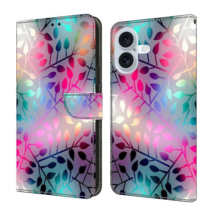 Funda para teléfono de cuero vegano pintado con efecto cristal, For iPhone 16e / 17e, For iPhone 17 Pro Max, For iPhone 17 Pro, For iPhone 17, For iPhone Air, For iPhone 16 Pro Max