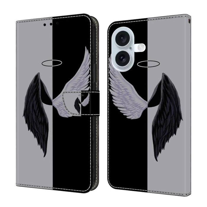 Funda para teléfono de cuero vegano pintado con efecto cristal, For iPhone 16e / 17e, For iPhone 17 Pro Max, For iPhone 17 Pro, For iPhone 17, For iPhone Air, For iPhone 16 Pro Max