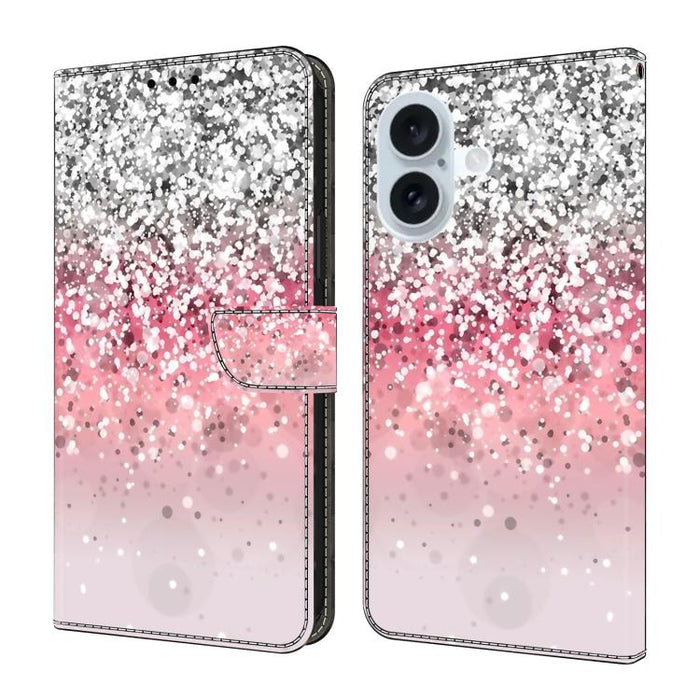 Funda para teléfono de cuero vegano pintado con efecto cristal, For iPhone 16e / 17e, For iPhone 17 Pro Max, For iPhone 17 Pro, For iPhone 17, For iPhone Air, For iPhone 16 Pro Max