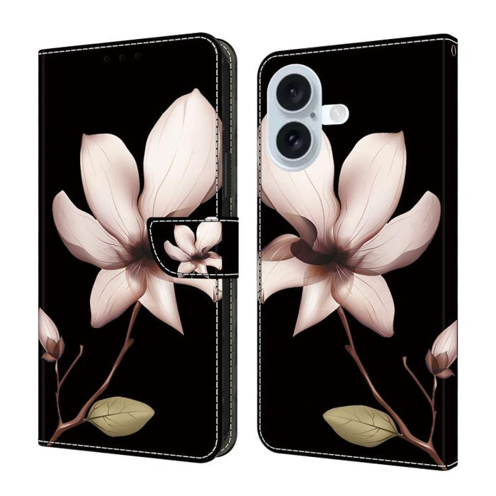 Funda para teléfono de cuero vegano pintado con efecto cristal, For iPhone 16e / 17e, For iPhone 17 Pro Max, For iPhone 17 Pro, For iPhone 17, For iPhone Air, For iPhone 16 Pro Max