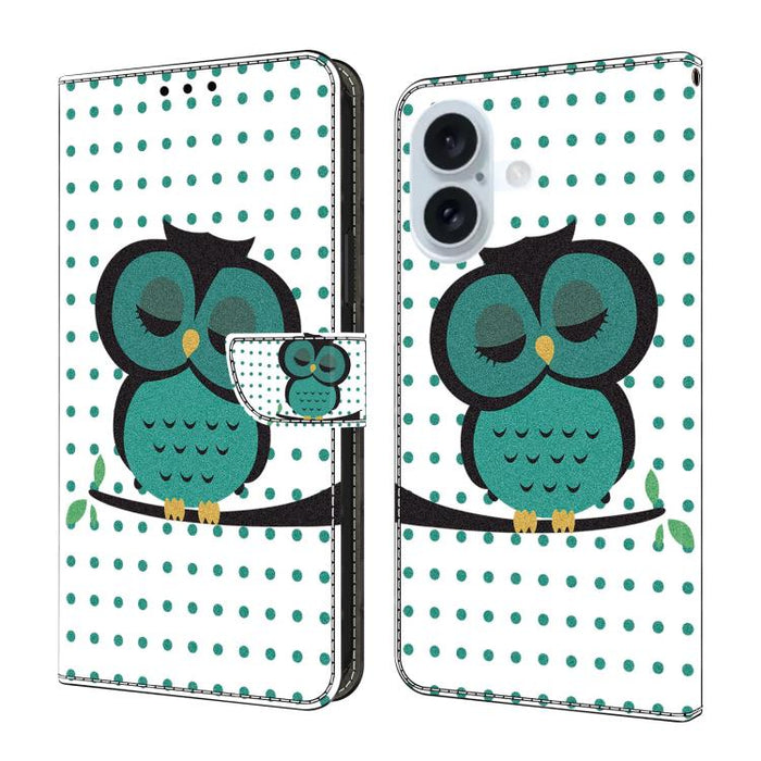 Funda para teléfono de cuero vegano pintado con efecto cristal, For iPhone 16e / 17e, For iPhone 17 Pro Max, For iPhone 17 Pro, For iPhone 17, For iPhone Air, For iPhone 16 Pro Max