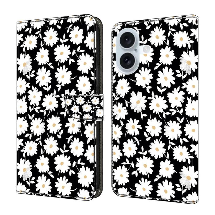 Funda para teléfono de cuero vegano pintado con efecto cristal, For iPhone 16e / 17e, For iPhone 17 Pro Max, For iPhone 17 Pro, For iPhone 17, For iPhone Air, For iPhone 16 Pro Max