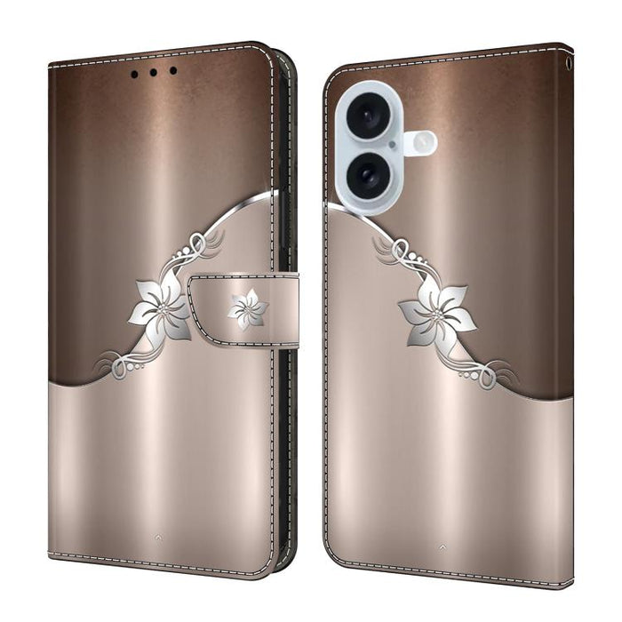 Funda para teléfono de cuero vegano pintado con efecto cristal, For iPhone 16e / 17e, For iPhone 17 Pro Max, For iPhone 17 Pro, For iPhone 17, For iPhone Air, For iPhone 16 Pro Max