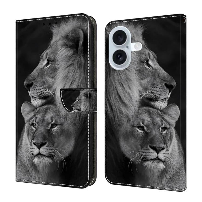 Funda para teléfono de cuero vegano pintado con efecto cristal, For iPhone 16e / 17e, For iPhone 17 Pro Max, For iPhone 17 Pro, For iPhone 17, For iPhone Air, For iPhone 16 Pro Max