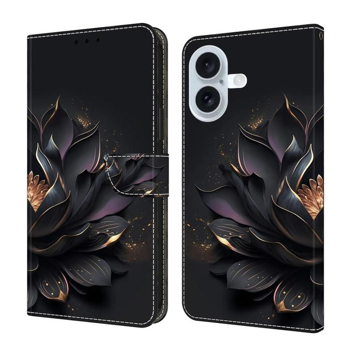 Funda para teléfono de cuero vegano pintado con efecto cristal, For iPhone 16e / 17e, For iPhone 17 Pro Max, For iPhone 17 Pro, For iPhone 17, For iPhone Air, For iPhone 16 Pro Max
