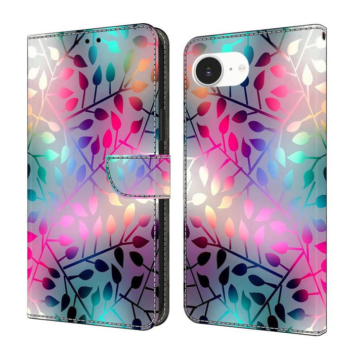 Funda para teléfono de cuero vegano pintado con efecto cristal, For iPhone 16e / 17e, For iPhone 17 Pro Max, For iPhone 17 Pro, For iPhone 17, For iPhone Air, For iPhone 16 Pro Max