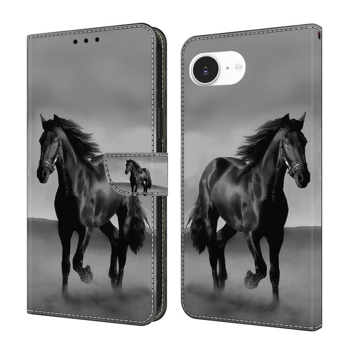 Funda para teléfono de cuero vegano pintado con efecto cristal, For iPhone 16e / 17e, For iPhone 17 Pro Max, For iPhone 17 Pro, For iPhone 17, For iPhone Air, For iPhone 16 Pro Max