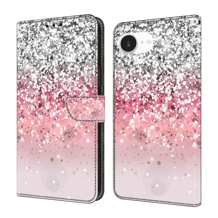Funda para teléfono de cuero vegano pintado con efecto cristal, For iPhone 16e / 17e, For iPhone 17 Pro Max, For iPhone 17 Pro, For iPhone 17, For iPhone Air, For iPhone 16 Pro Max