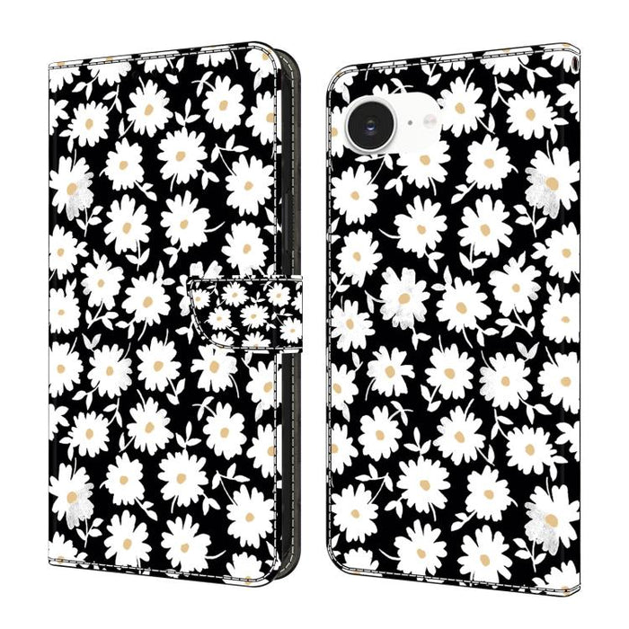 Funda para teléfono de cuero vegano pintado con efecto cristal, For iPhone 16e / 17e, For iPhone 17 Pro Max, For iPhone 17 Pro, For iPhone 17, For iPhone Air, For iPhone 16 Pro Max