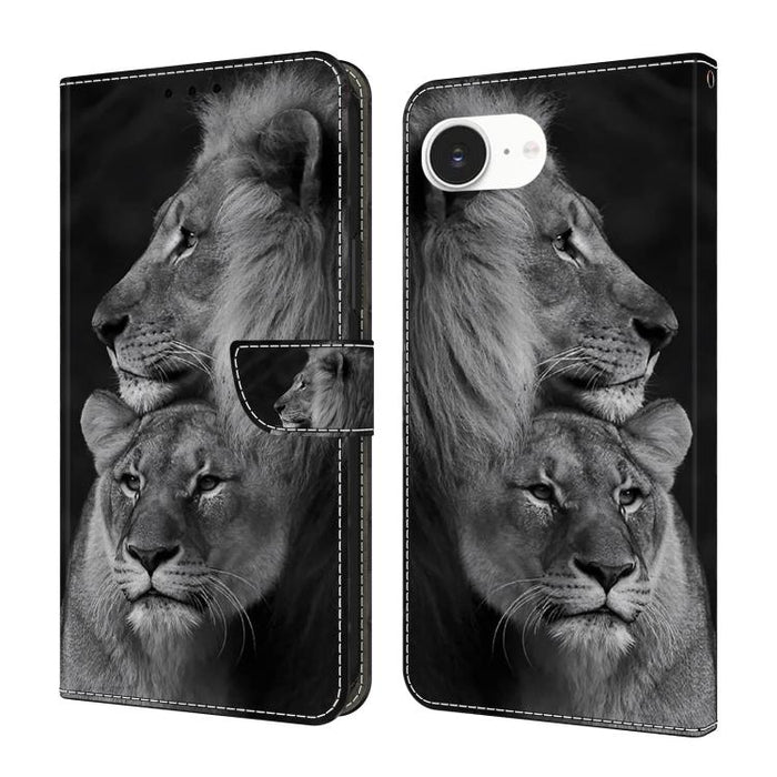 Funda para teléfono de cuero vegano pintado con efecto cristal, For iPhone 16e / 17e, For iPhone 17 Pro Max, For iPhone 17 Pro, For iPhone 17, For iPhone Air, For iPhone 16 Pro Max