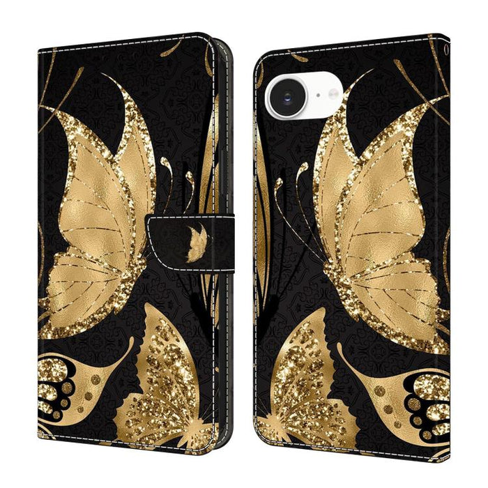 Funda para teléfono de cuero vegano pintado con efecto cristal, For iPhone 16e / 17e, For iPhone 17 Pro Max, For iPhone 17 Pro, For iPhone 17, For iPhone Air, For iPhone 16 Pro Max