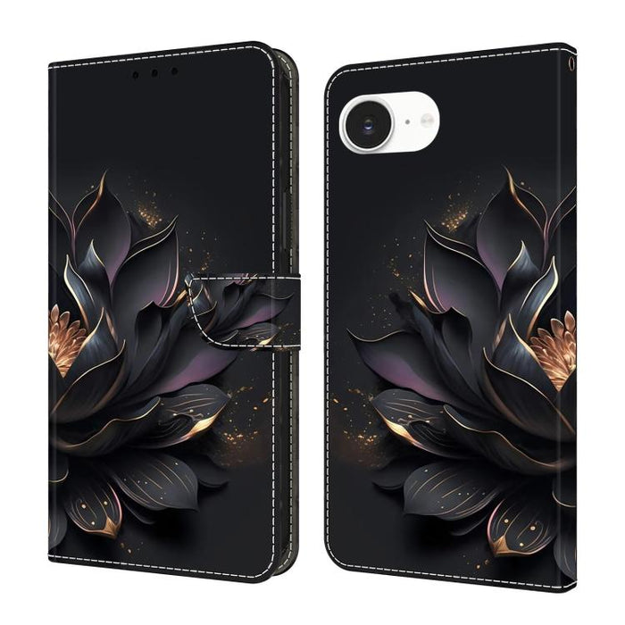 Funda para teléfono de cuero vegano pintado con efecto cristal, For iPhone 16e / 17e, For iPhone 17 Pro Max, For iPhone 17 Pro, For iPhone 17, For iPhone Air, For iPhone 16 Pro Max