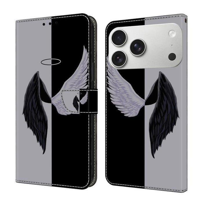 Funda para teléfono de cuero vegano pintado con efecto cristal, For iPhone 16e / 17e, For iPhone 17 Pro Max, For iPhone 17 Pro, For iPhone 17, For iPhone Air, For iPhone 16 Pro Max