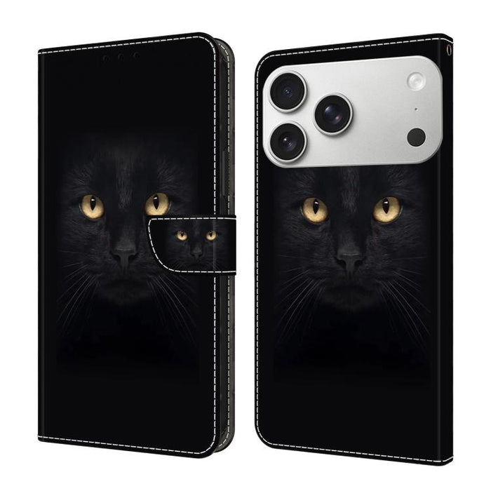 Funda para teléfono de cuero vegano pintado con efecto cristal, For iPhone 16e / 17e, For iPhone 17 Pro Max, For iPhone 17 Pro, For iPhone 17, For iPhone Air, For iPhone 16 Pro Max