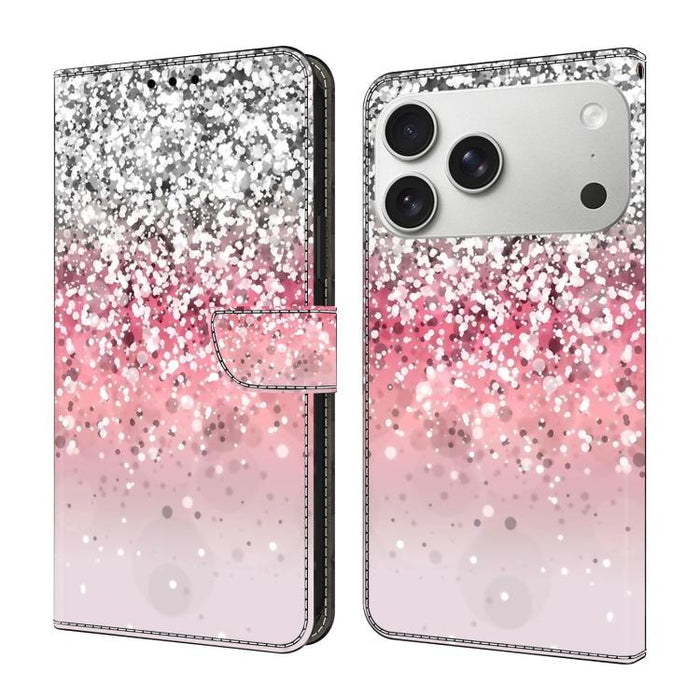 Funda para teléfono de cuero vegano pintado con efecto cristal, For iPhone 16e / 17e, For iPhone 17 Pro Max, For iPhone 17 Pro, For iPhone 17, For iPhone Air, For iPhone 16 Pro Max