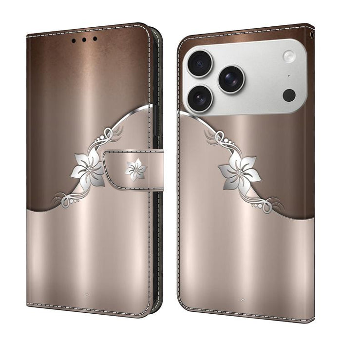 Funda para teléfono de cuero vegano pintado con efecto cristal, For iPhone 16e / 17e, For iPhone 17 Pro Max, For iPhone 17 Pro, For iPhone 17, For iPhone Air, For iPhone 16 Pro Max