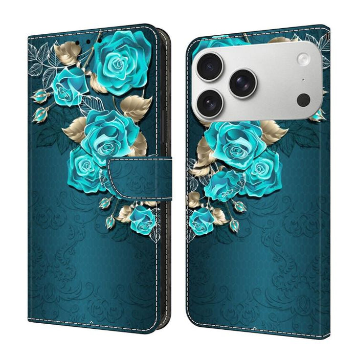 Funda para teléfono de cuero vegano pintado con efecto cristal, For iPhone 16e / 17e, For iPhone 17 Pro Max, For iPhone 17 Pro, For iPhone 17, For iPhone Air, For iPhone 16 Pro Max