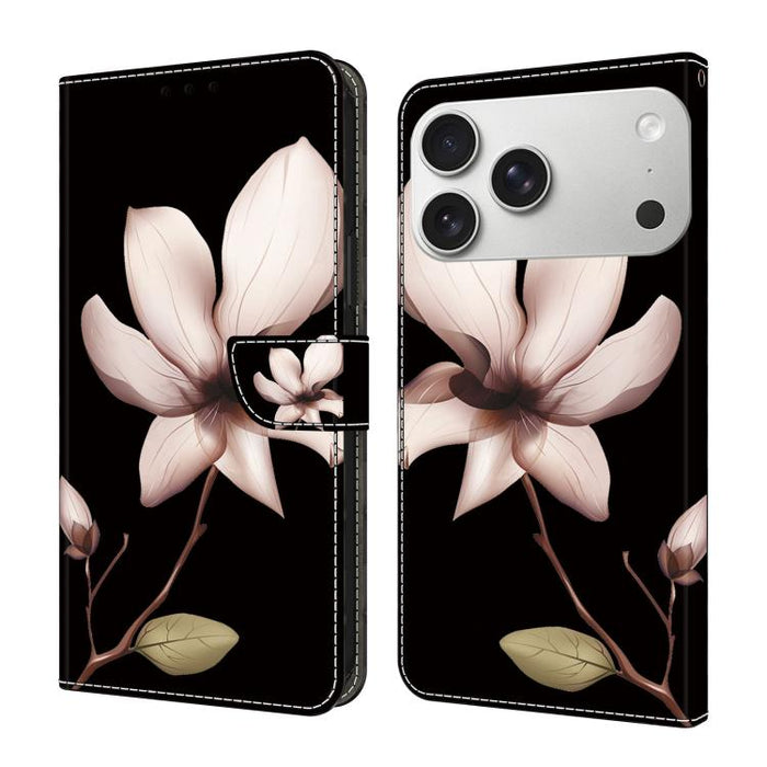 Funda para teléfono de cuero vegano pintado con efecto cristal, For iPhone 16e / 17e, For iPhone 17 Pro Max, For iPhone 17 Pro, For iPhone 17, For iPhone Air, For iPhone 16 Pro Max