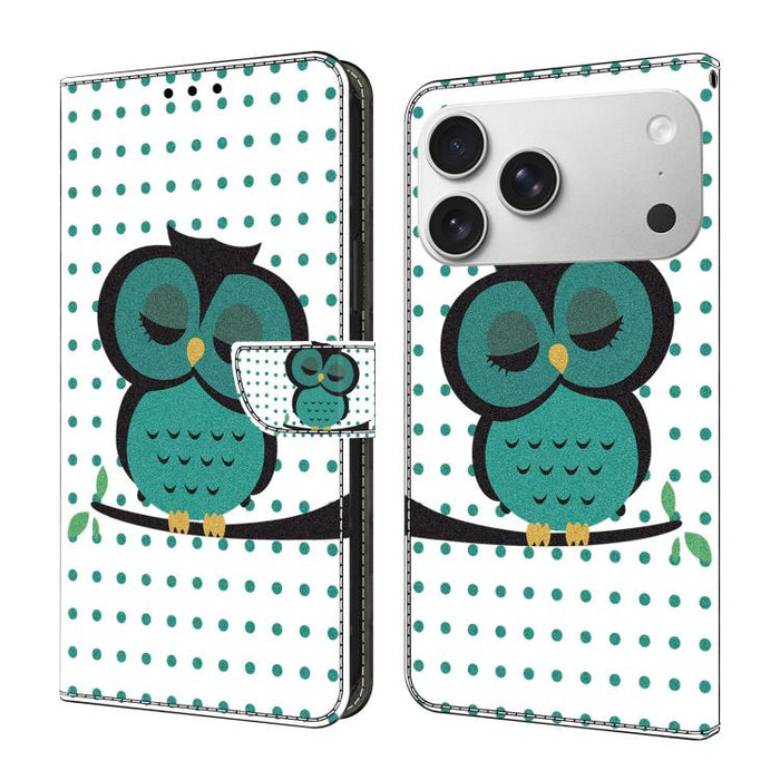 Funda para teléfono de cuero vegano pintado con efecto cristal, For iPhone 16e / 17e, For iPhone 17 Pro Max, For iPhone 17 Pro, For iPhone 17, For iPhone Air, For iPhone 16 Pro Max