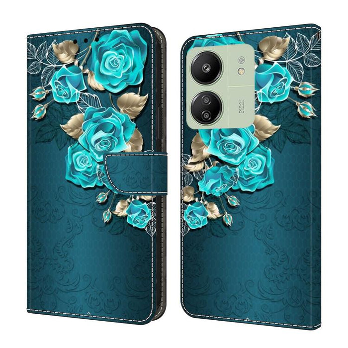 Funda para teléfono de cuero vegano pintado con efecto cristal, For Redmi Note 14 Pro 5G, For Redmi 13C 5G / 4G, For Redmi K70E