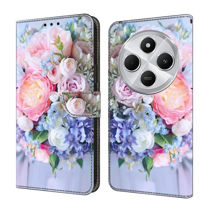 Funda para teléfono de cuero vegano pintado con efecto cristal, For Redmi Note 14 4G 164.84mm, For Redmi Note 14 Pro+ 5G / Poco X7, For Redmi 14C 5G / 4G, For Redmi Note 14 Pro 4G, For Redmi Note 14 4G 163.25mm, For Redmi Note 14 5G