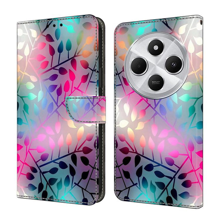 Funda para teléfono de cuero vegano pintado con efecto cristal, For Redmi Note 14 4G 164.84mm, For Redmi Note 14 Pro+ 5G / Poco X7, For Redmi 14C 5G / 4G, For Redmi Note 14 Pro 4G, For Redmi Note 14 4G 163.25mm, For Redmi Note 14 5G
