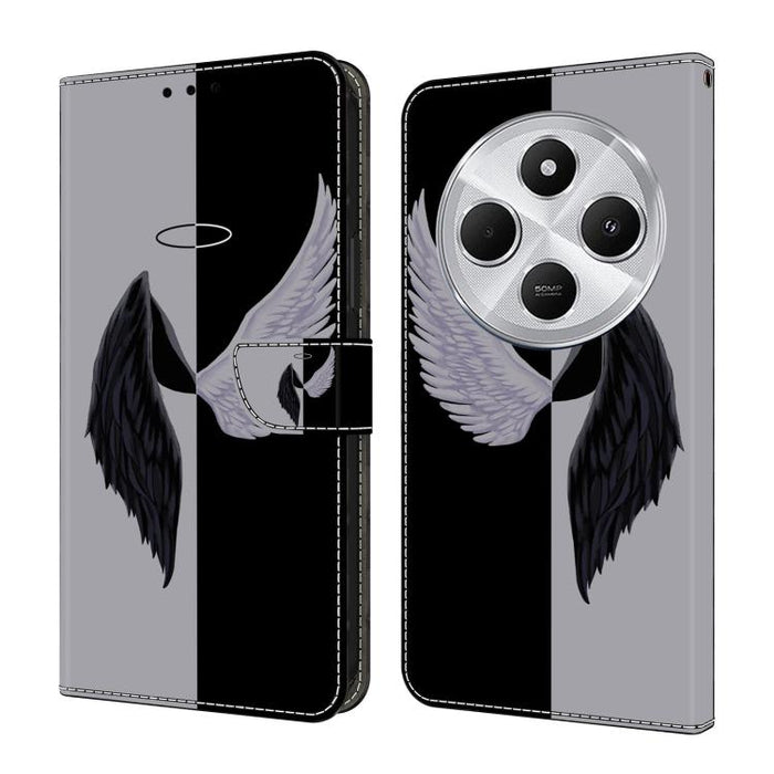 Funda para teléfono de cuero vegano pintado con efecto cristal, For Redmi Note 14 4G 164.84mm, For Redmi Note 14 Pro+ 5G / Poco X7, For Redmi 14C 5G / 4G, For Redmi Note 14 Pro 4G, For Redmi Note 14 4G 163.25mm, For Redmi Note 14 5G