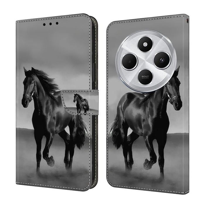 Funda para teléfono de cuero vegano pintado con efecto cristal, For Redmi Note 14 4G 164.84mm, For Redmi Note 14 Pro+ 5G / Poco X7, For Redmi 14C 5G / 4G, For Redmi Note 14 Pro 4G, For Redmi Note 14 4G 163.25mm, For Redmi Note 14 5G