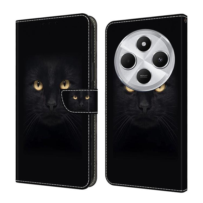 Funda para teléfono de cuero vegano pintado con efecto cristal, For Redmi Note 14 4G 164.84mm, For Redmi Note 14 Pro+ 5G / Poco X7, For Redmi 14C 5G / 4G, For Redmi Note 14 Pro 4G, For Redmi Note 14 4G 163.25mm, For Redmi Note 14 5G