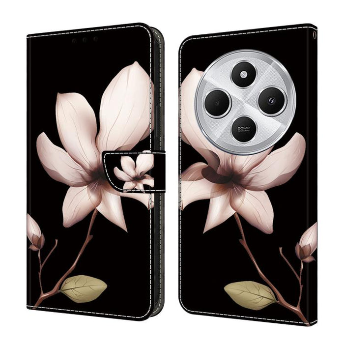 Funda para teléfono de cuero vegano pintado con efecto cristal, For Redmi Note 14 4G 164.84mm, For Redmi Note 14 Pro+ 5G / Poco X7, For Redmi 14C 5G / 4G, For Redmi Note 14 Pro 4G, For Redmi Note 14 4G 163.25mm, For Redmi Note 14 5G
