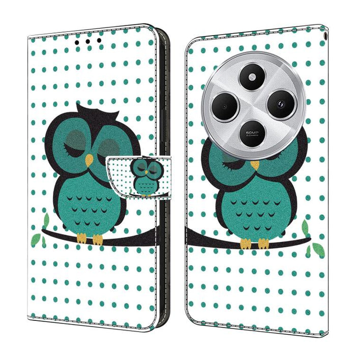 Funda para teléfono de cuero vegano pintado con efecto cristal, For Redmi Note 14 4G 164.84mm, For Redmi Note 14 Pro+ 5G / Poco X7, For Redmi 14C 5G / 4G, For Redmi Note 14 Pro 4G, For Redmi Note 14 4G 163.25mm, For Redmi Note 14 5G