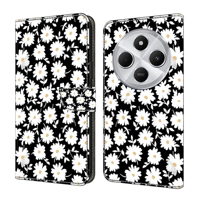 Funda para teléfono de cuero vegano pintado con efecto cristal, For Redmi Note 14 4G 164.84mm, For Redmi Note 14 Pro+ 5G / Poco X7, For Redmi 14C 5G / 4G, For Redmi Note 14 Pro 4G, For Redmi Note 14 4G 163.25mm, For Redmi Note 14 5G