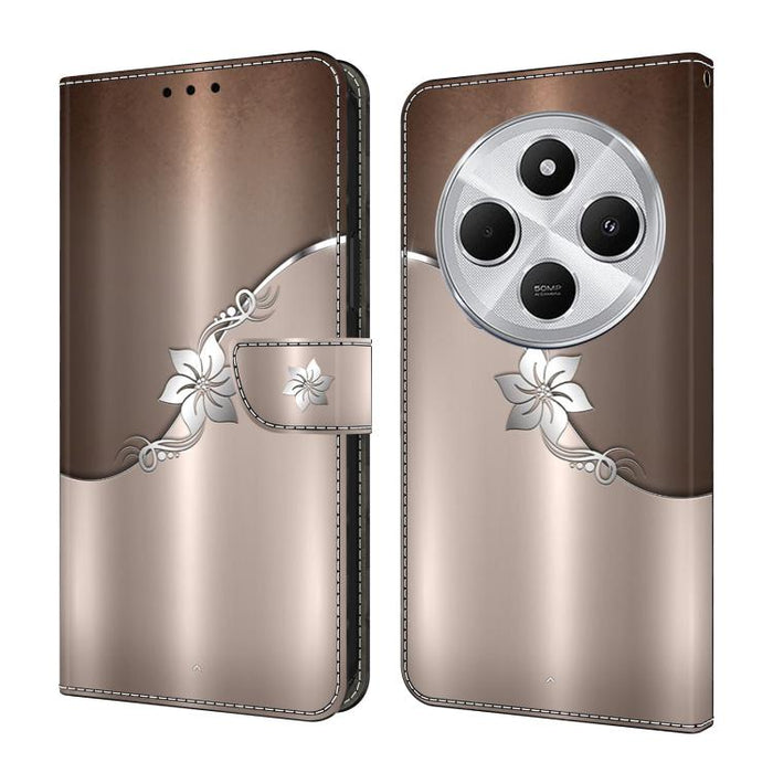 Funda para teléfono de cuero vegano pintado con efecto cristal, For Redmi Note 14 4G 164.84mm, For Redmi Note 14 Pro+ 5G / Poco X7, For Redmi 14C 5G / 4G, For Redmi Note 14 Pro 4G, For Redmi Note 14 4G 163.25mm, For Redmi Note 14 5G