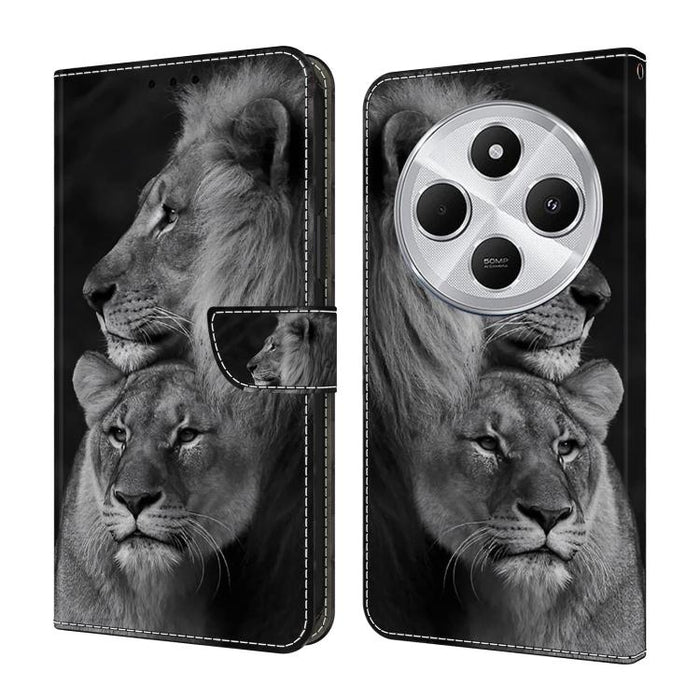 Funda para teléfono de cuero vegano pintado con efecto cristal, For Redmi Note 14 4G 164.84mm, For Redmi Note 14 Pro+ 5G / Poco X7, For Redmi 14C 5G / 4G, For Redmi Note 14 Pro 4G, For Redmi Note 14 4G 163.25mm, For Redmi Note 14 5G